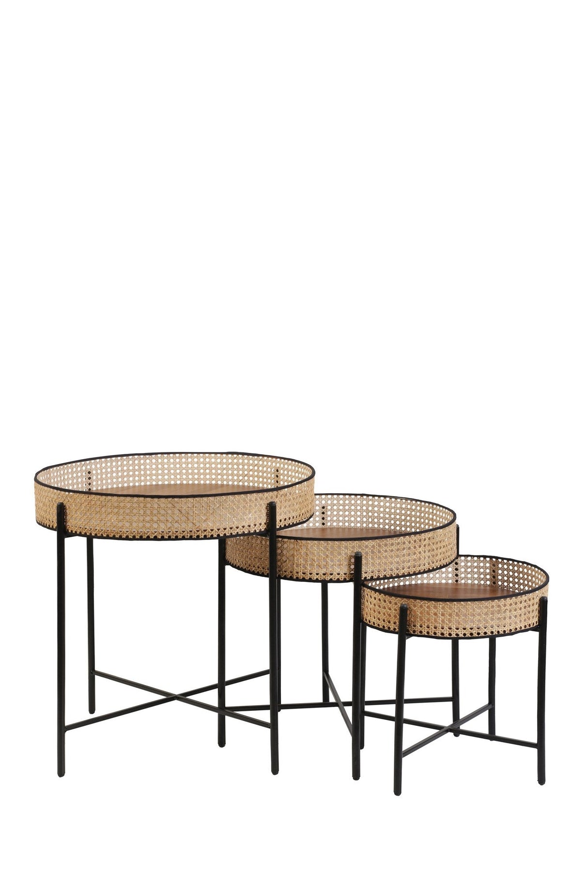 Set de măsuțe de cafea Kolezyum, Diverse culori, Diverse configurații, Ø45x40 cm - Negru - Natur - 3 bucăți | SKU: 253NSR1252 | Set de măsuțe de cafea Kolezyum, Ø45x40 cm, varianta Negru - Natur - 3 bucăți, produs pentru amenajarea locuinței, disponibil online în România la CasaMob