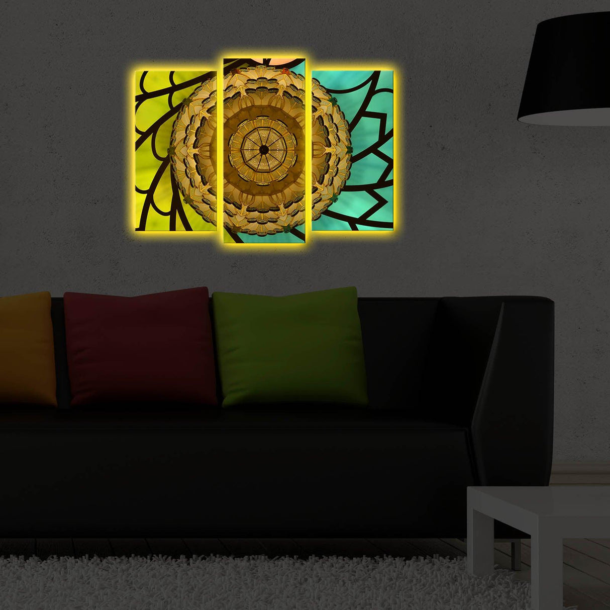 Tablou Canvas cu Led Ochii Capriu, Multicolor, 66 x 45 cm