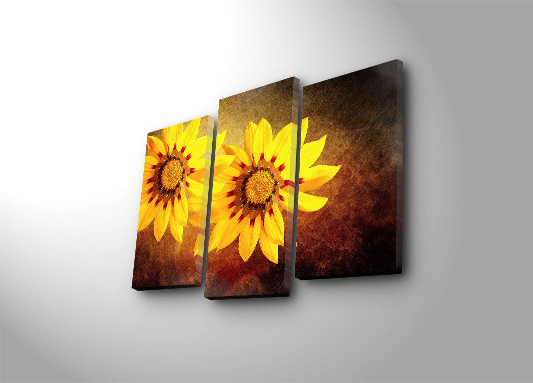 Tablou Canvas cu Led Floare Soarelui, Multicolor, 66 x 45 cm