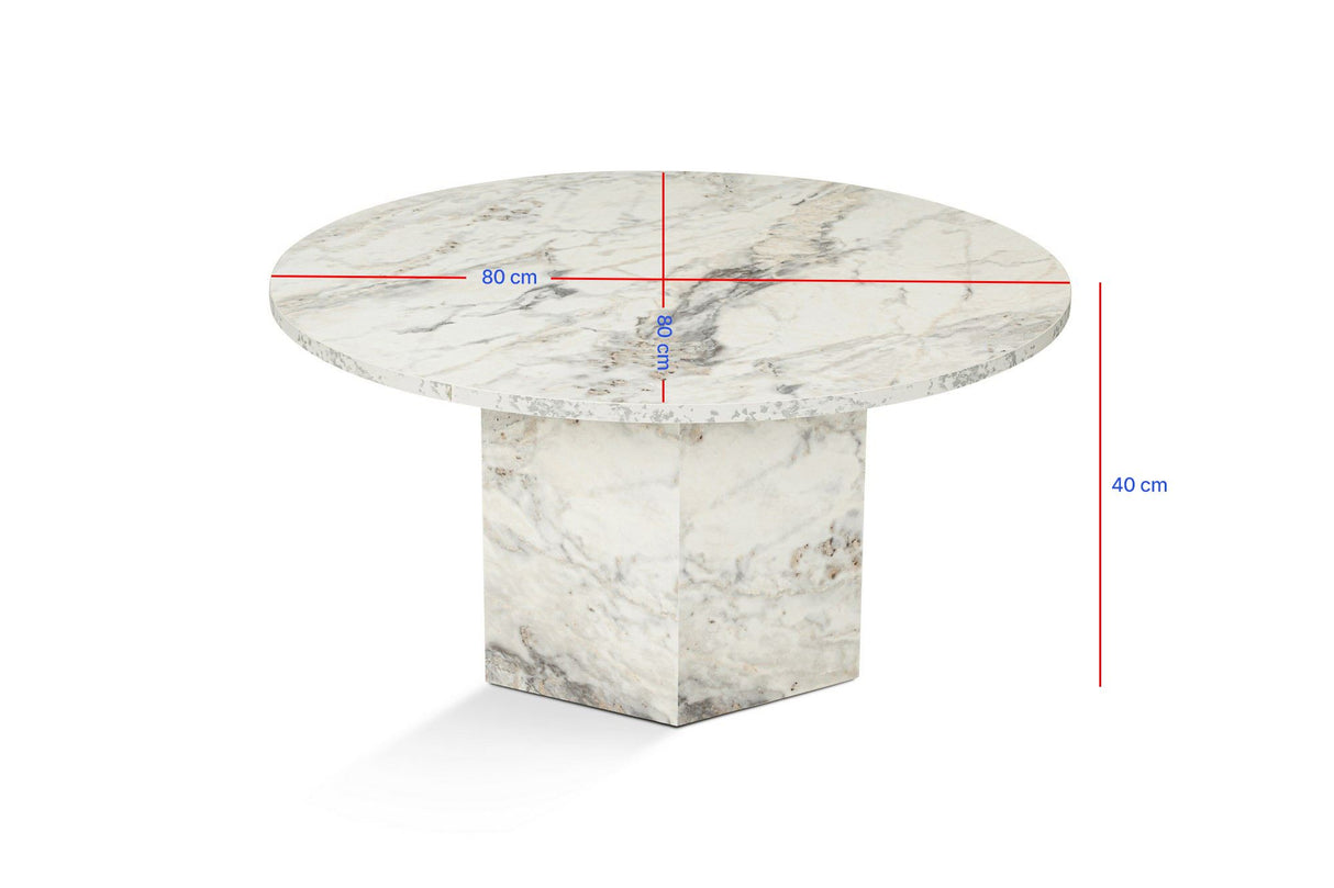 Măsuță de cafea Nova, Freesia marble, 80x80x40 cm