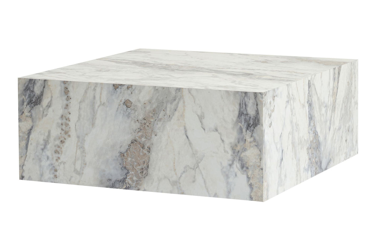 Măsuță de cafea Prizma, Freesia marble, 90x90x35 cm