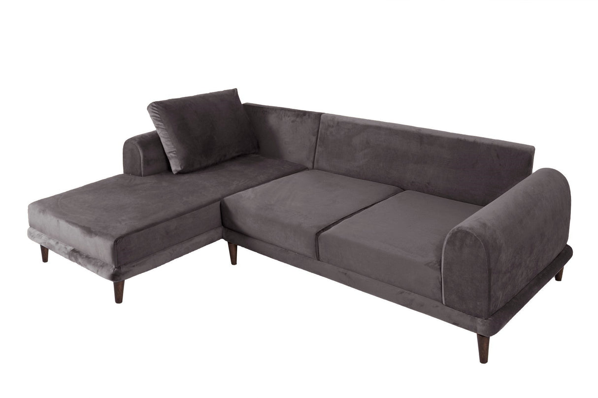 Canapea extensibilă de colț Nero, NQ6-184, Gri, 160x90x78 cm