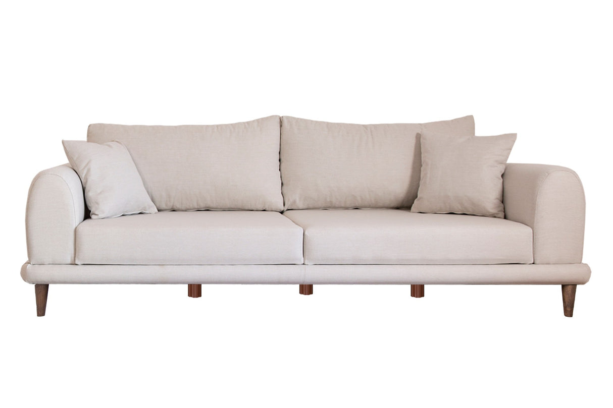 Canapea fixă 3 locuri Nero - NQ6-174, Ecru, 220x90x68 cm