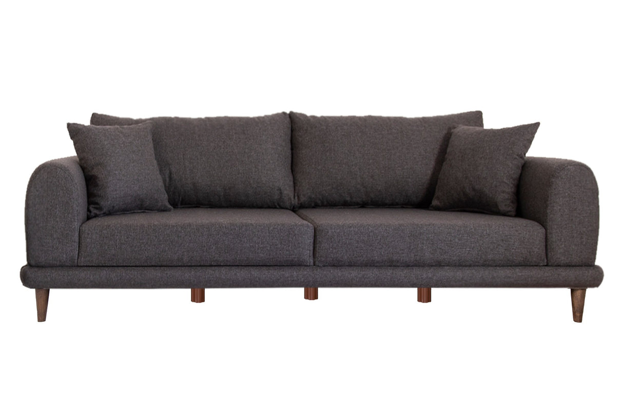Canapea fixă 3 locuri Nero - NQ6-175, Gri închis, 220x90x68 cm
