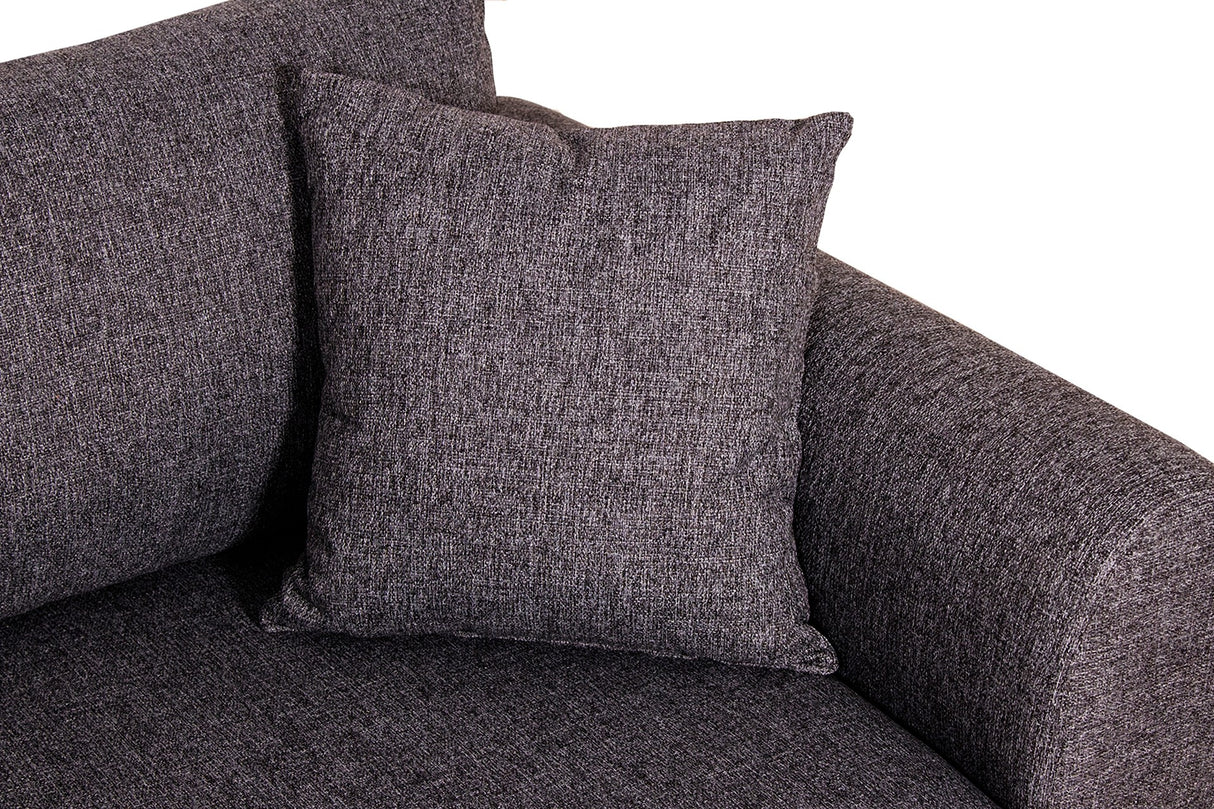 Canapea fixă 3 locuri Nero - NQ6-175, Gri închis, 220x90x68 cm