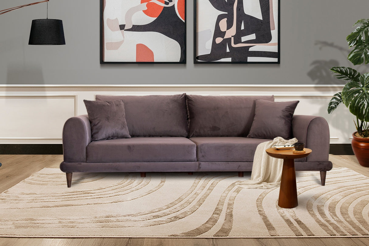 Canapea fixă 3 locuri Nero - NQ6-162, Antracit, 220x90x68 cm