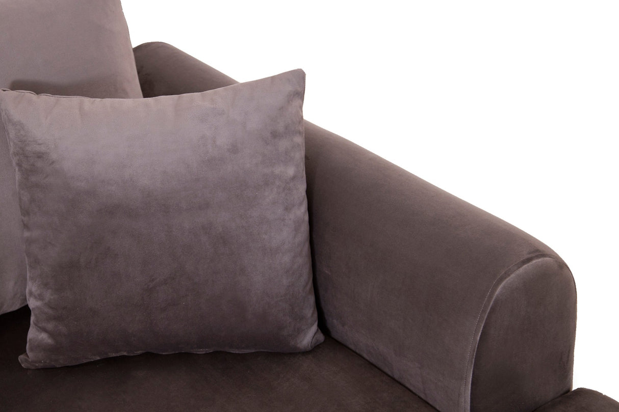 Canapea fixă 3 locuri Nero - NQ6-162, Antracit, 220x90x68 cm