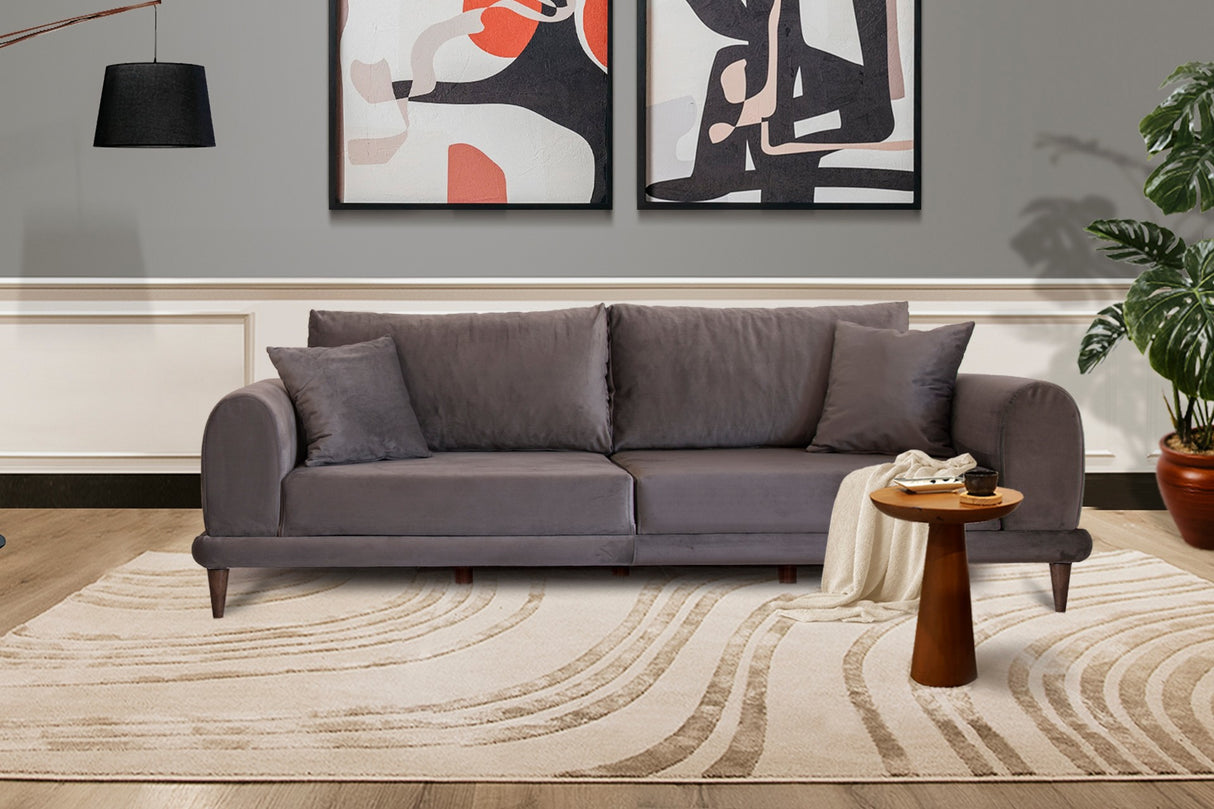 Canapea fixă 3 locuri Nero - NQ6-160, Gri închis, 220x90x68 cm