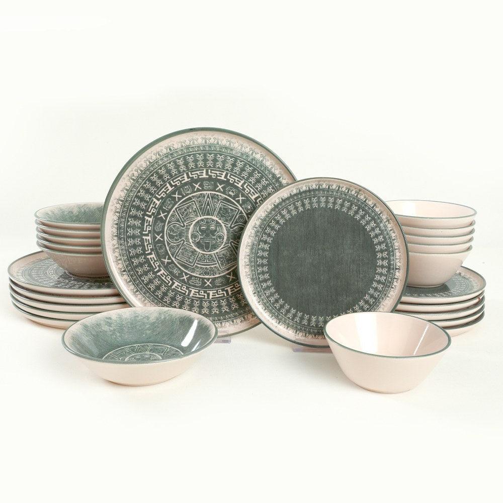 Set de cină din ceramică, Verde