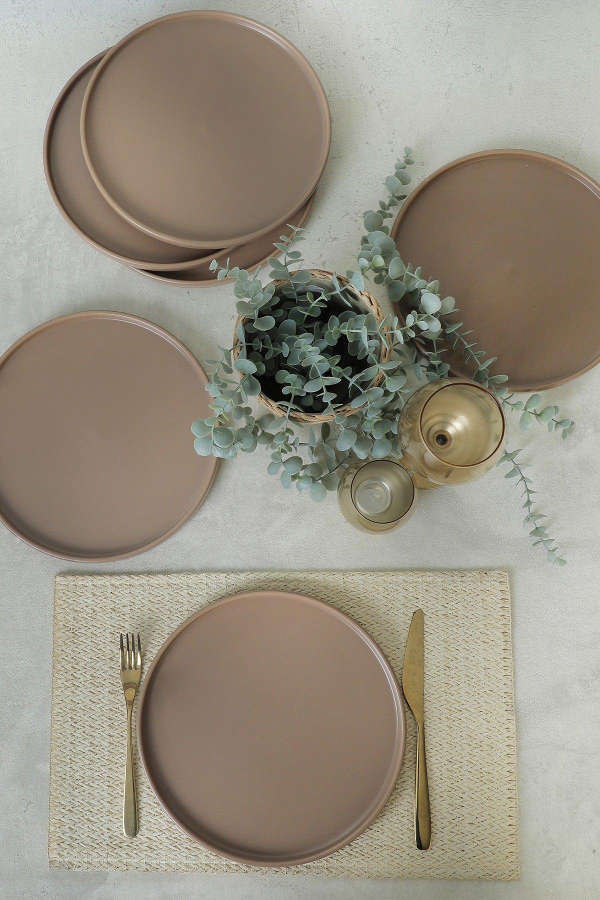 Set farfurii, Taupe Mat, 27 cm