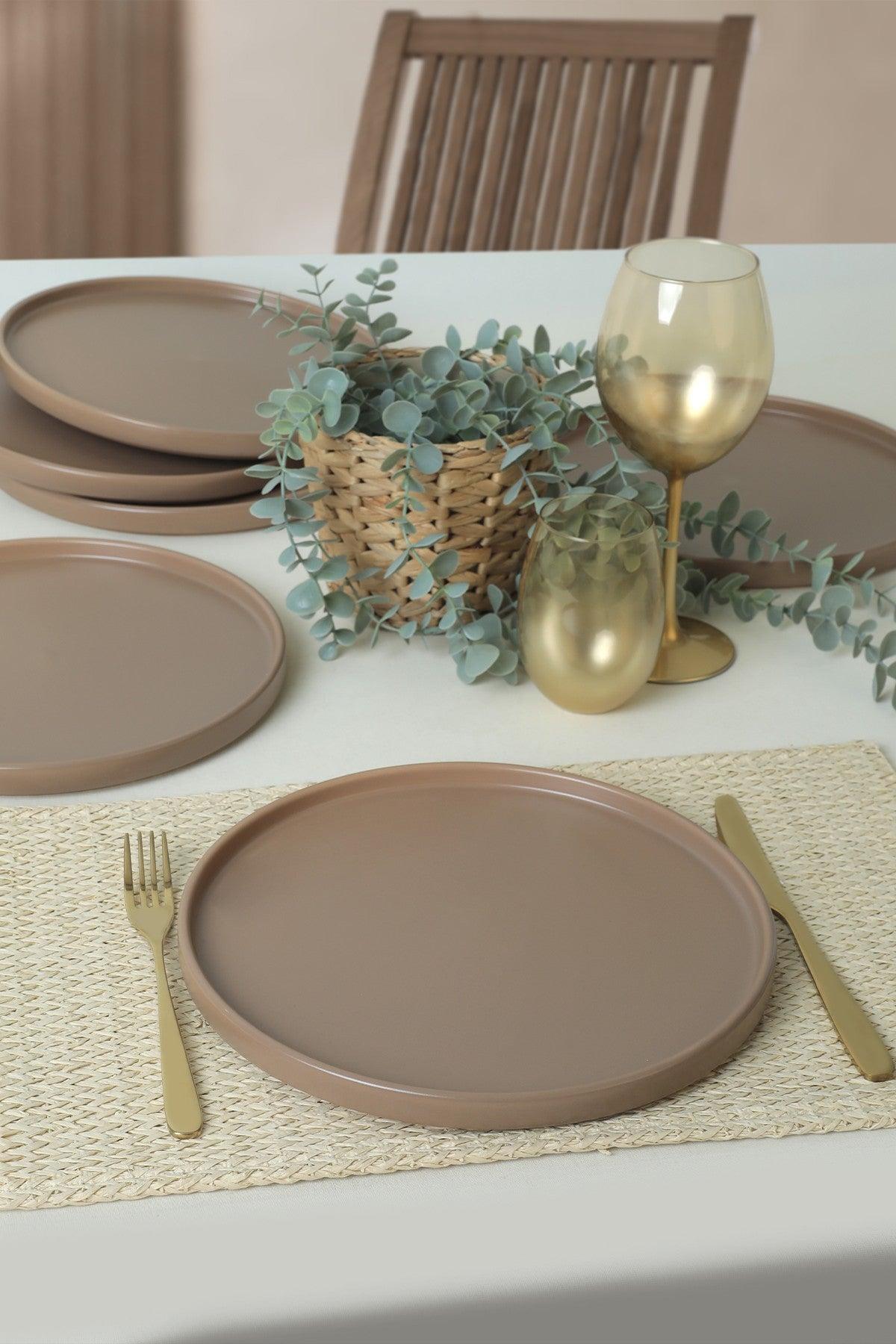 Set farfurii, Taupe Mat, 27 cm