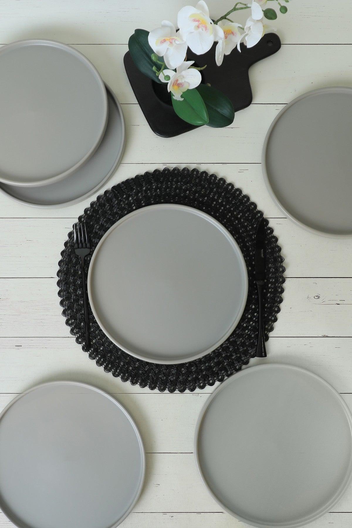 Set farfurii, Gri Mat, 27 cm