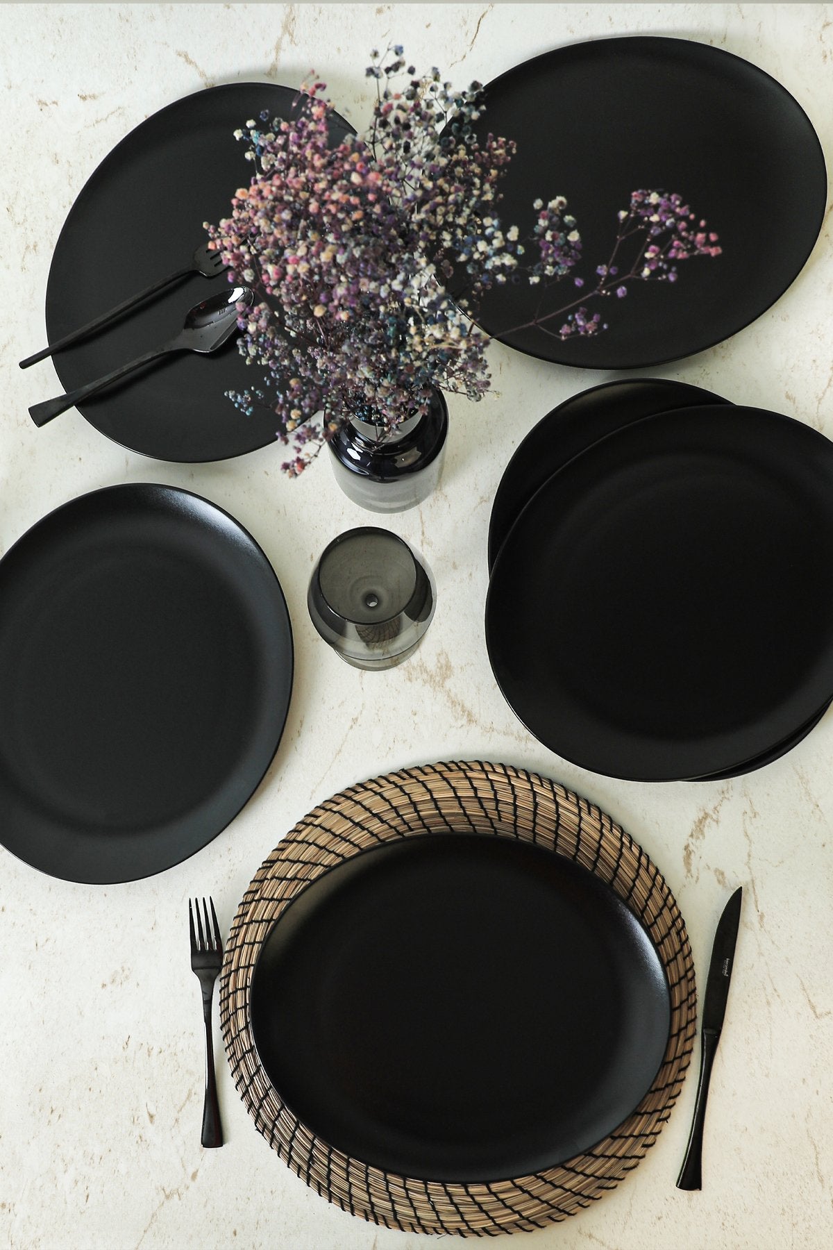 Set de farfurii 6 bucăți X0001613400000000000000000, Matte black