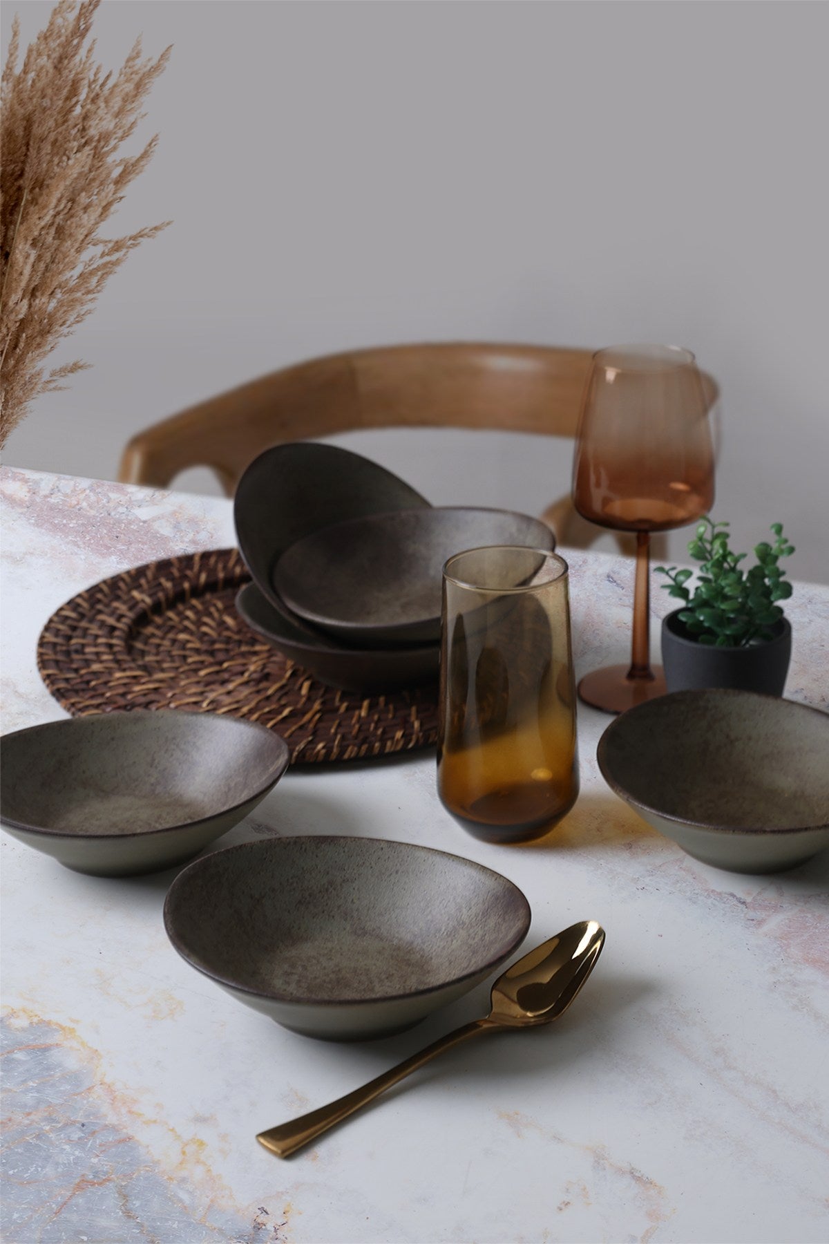 Set de boluri 6 bucăți X00018241, Maro