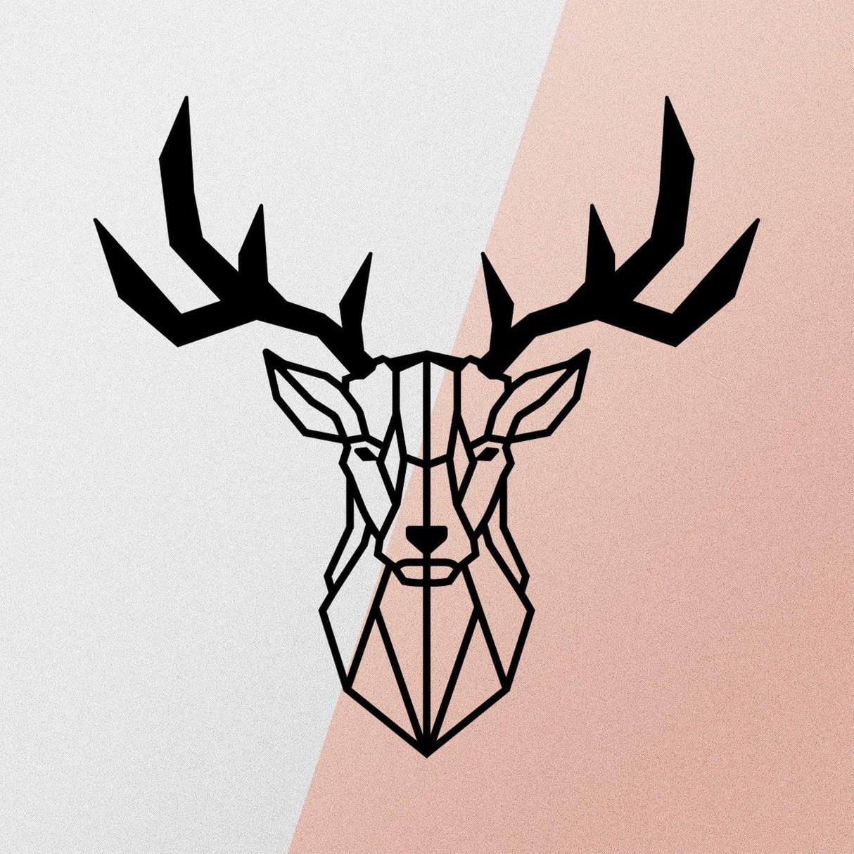 Accesoriu metal decorativ de perete Deer2 Metal Decor, Negru, 1x51x51 cm