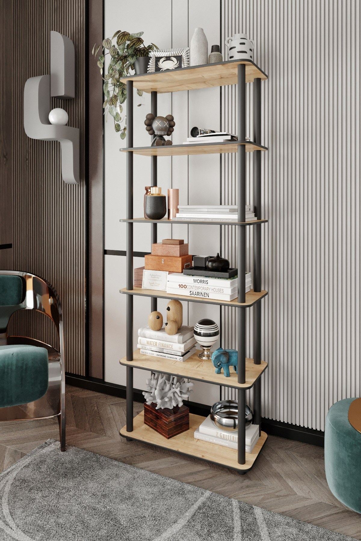 Bibliotecă 6 Rect, Diverse culori, 60x30x173 cm - Stejar | SKU: 282PTR1112 | Bibliotecă 6 Rect, 60x30x173 cm, varianta Stejar, produs pentru amenajarea locuinței, disponibil online în România la CasaMob