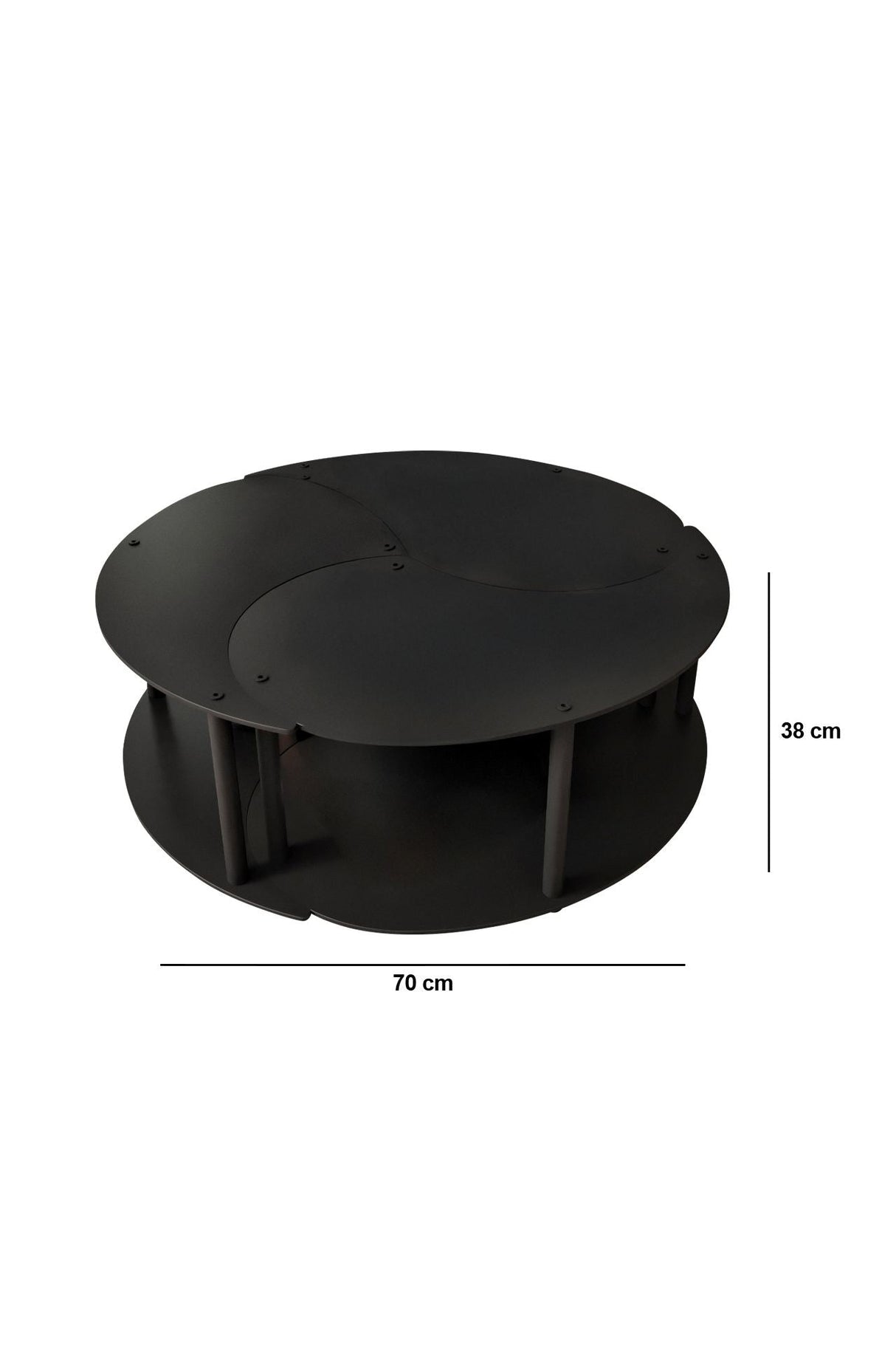Măsuță de cafea Yin Yang 3 70, Diverse culori, Ø70x38 cm - Negru | SKU: 282PTR1520 | Măsuță de cafea Yin Yang 3 70, Ø70x38 cm, varianta Negru, produs pentru amenajarea locuinței, disponibil online în România la CasaMob