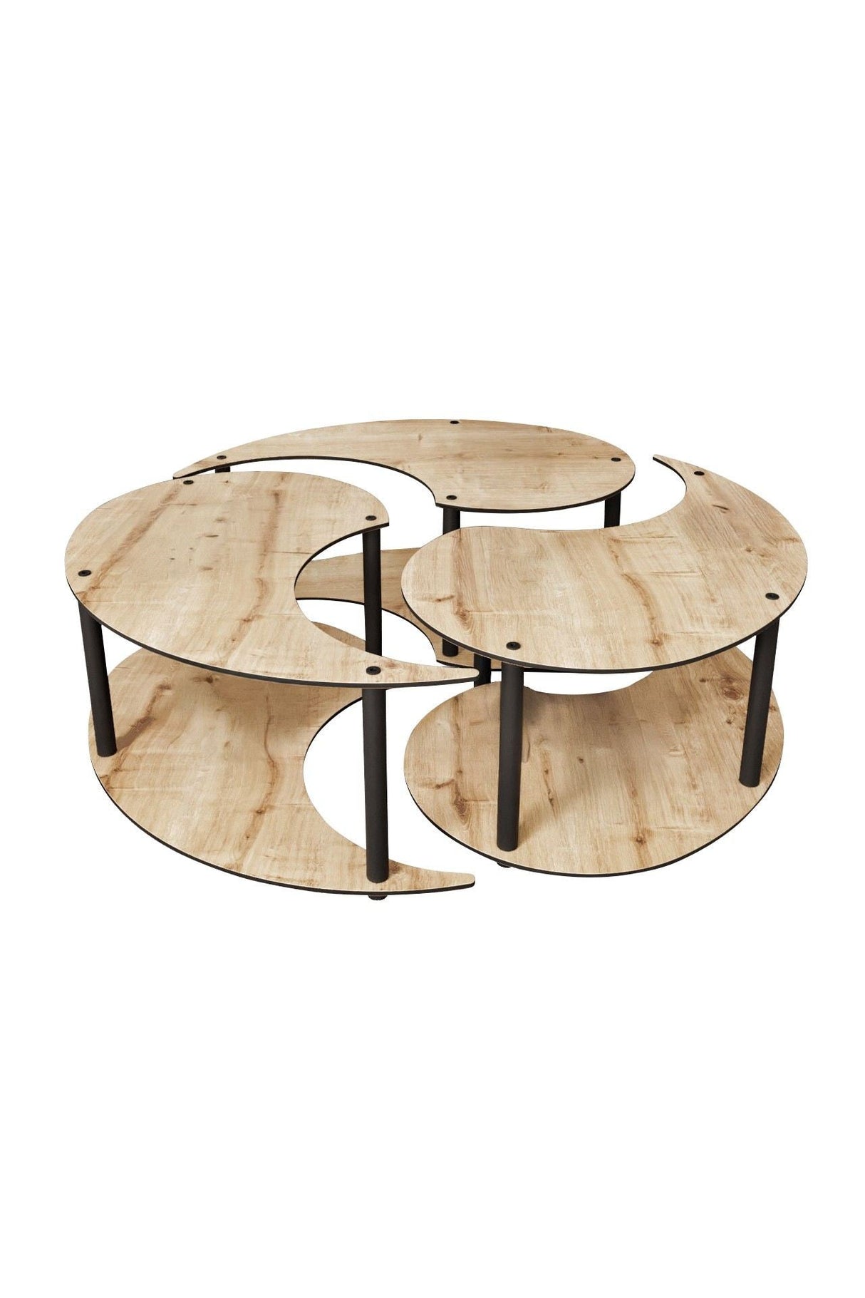 Măsuță de cafea Yin Yang 3 70, Diverse culori, Ø70x38 cm - Stejar | SKU: 282PTR1522 | Măsuță de cafea Yin Yang 3 70, Ø70x38 cm, varianta Stejar, produs pentru amenajarea locuinței, disponibil online în România la CasaMob