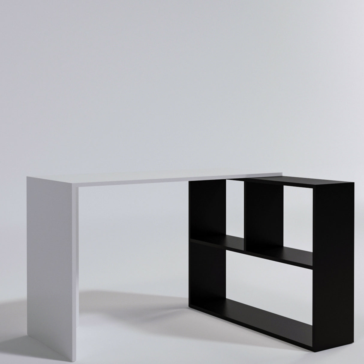 Birou Canfeza - L157, Alb - Negru, 120x50x75 cm