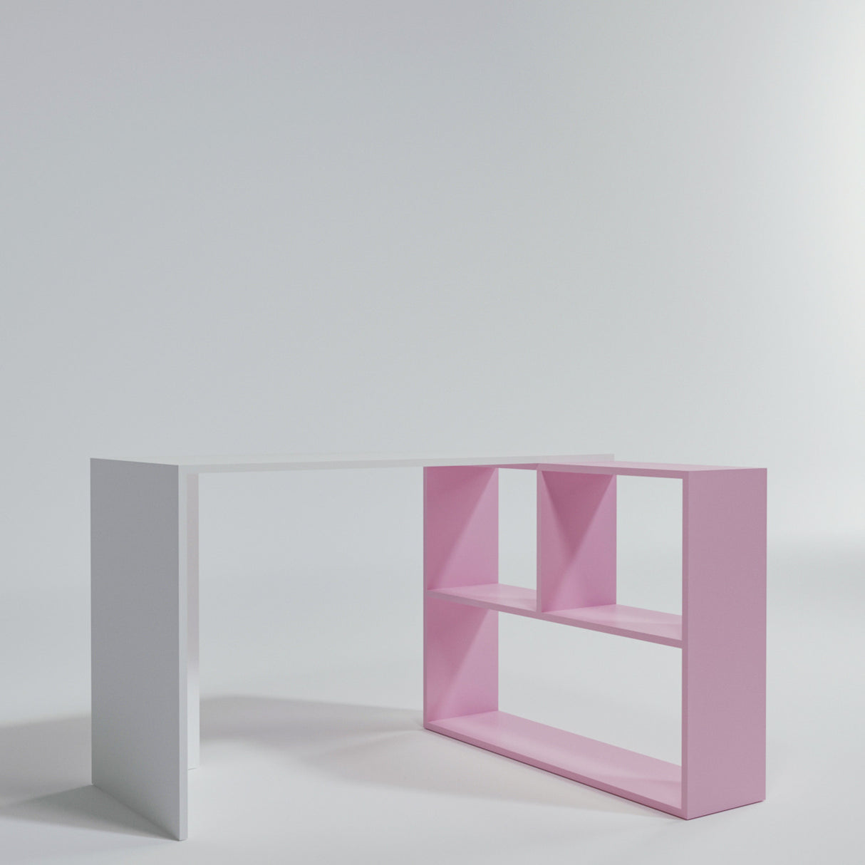 Birou Cankat - L158, Alb - Roz, 120x50x75 cm