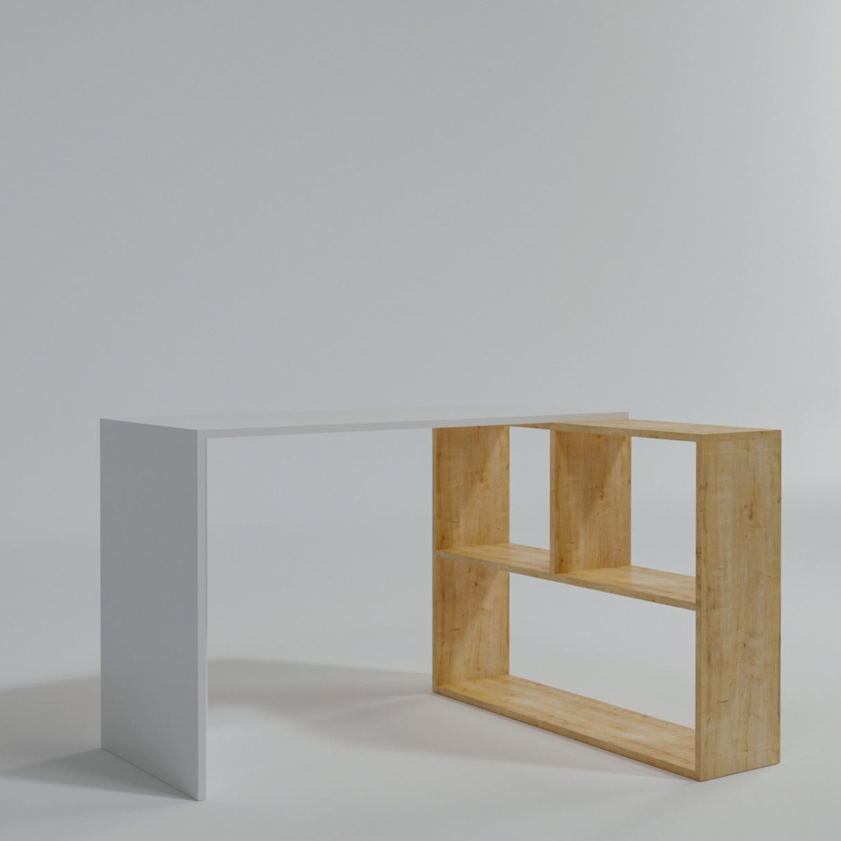 Birou Canst - L159, Stejar - Alb, 120x50x75 cm