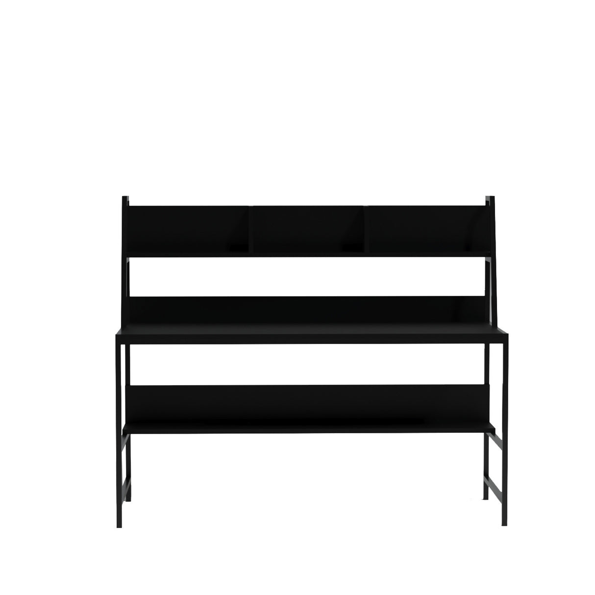Birou Demir - L200, Negru, 140x60x122 cm