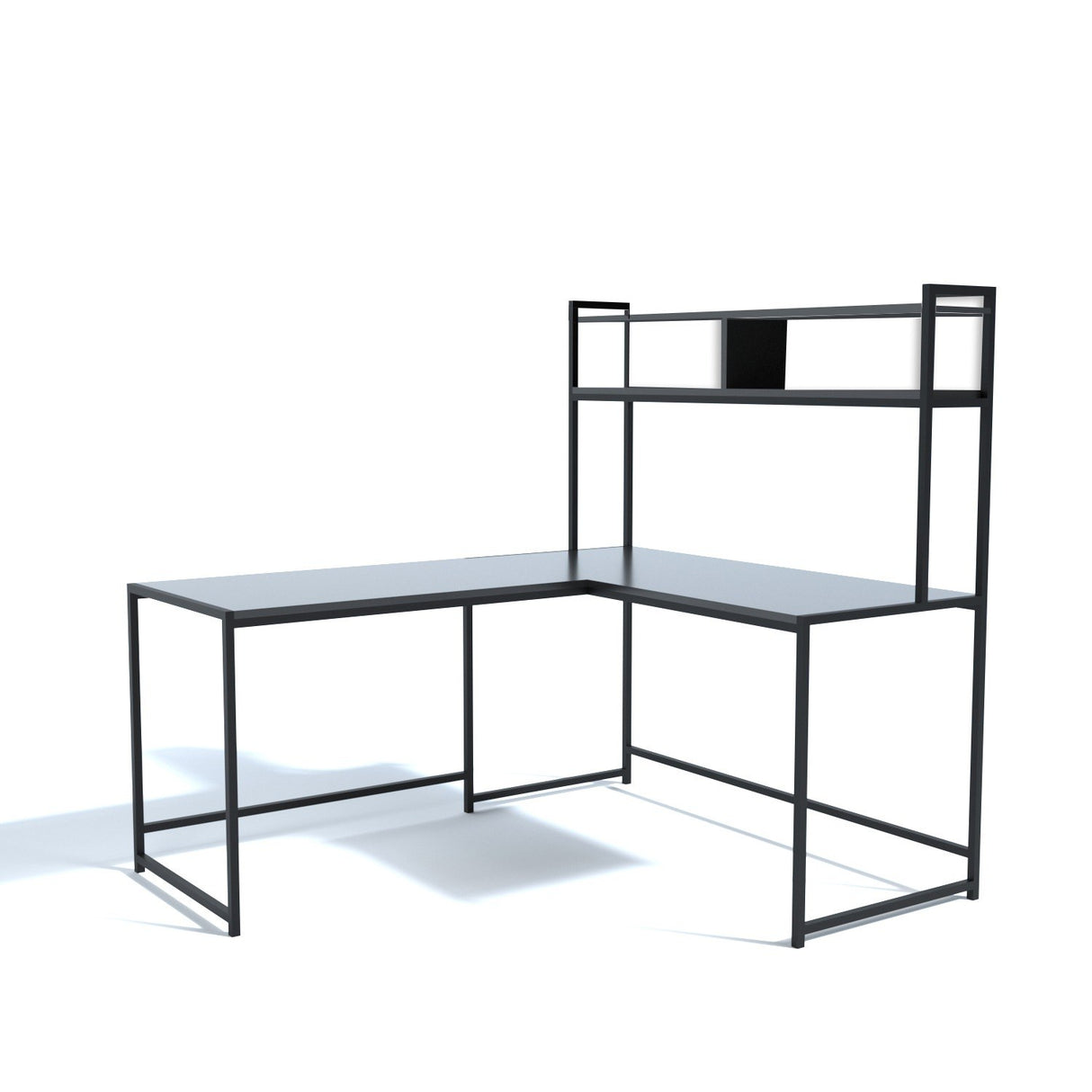 Birou L207, Negru, 154x60x72 cm