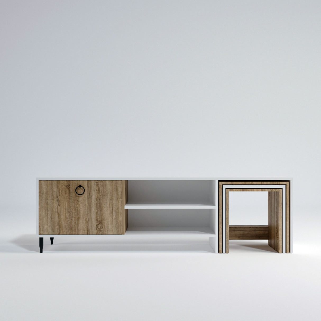 Comodă TV Zigon - L502, Alb, 180x40x55 cm