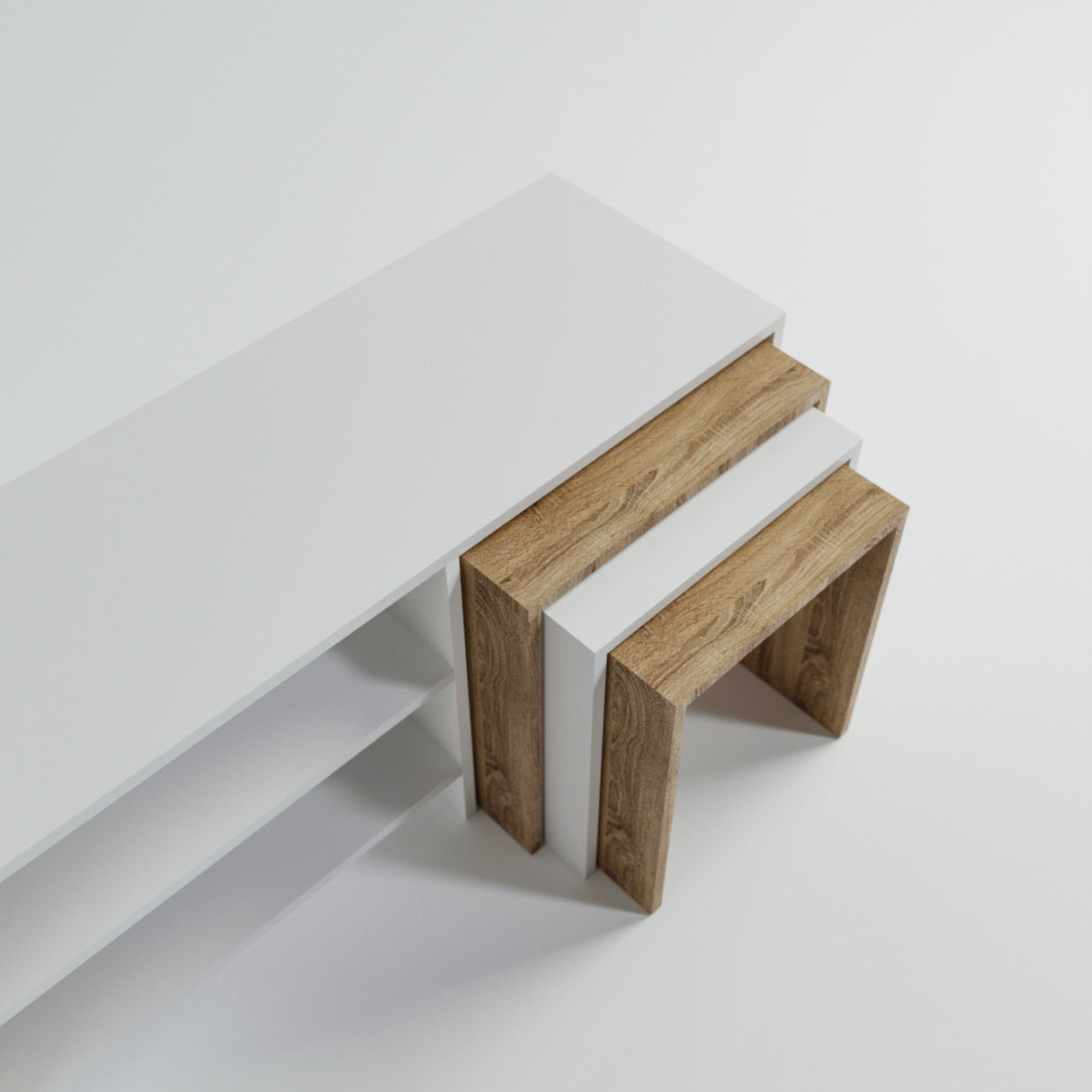 Comodă TV Zigon - L502, Alb, 180x40x55 cm