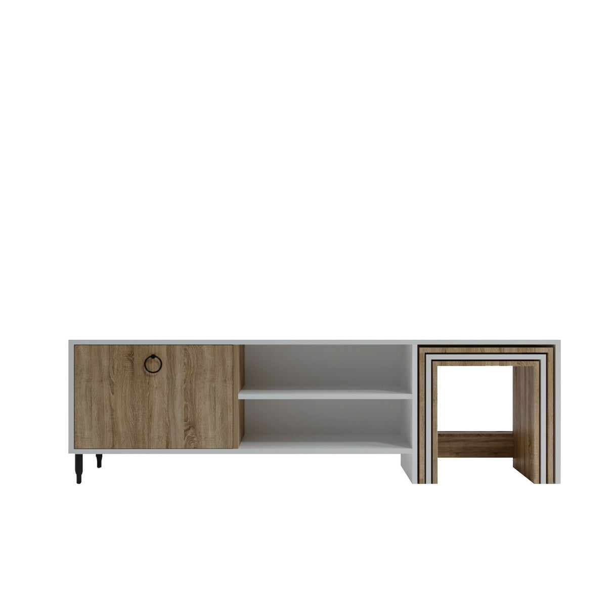 Comodă TV Zigon - L502, Alb, 180x40x55 cm