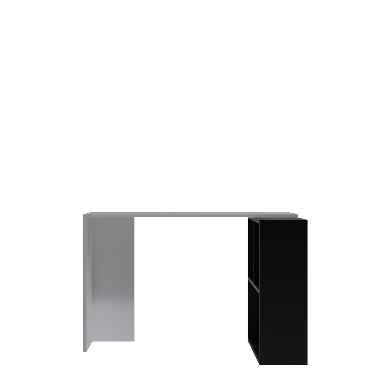Birou Canfeza - L157, Alb - Negru, 120x50x75 cm