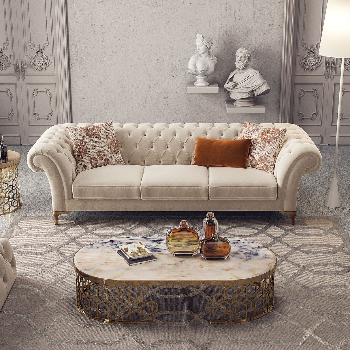 Canapea fixă Bianca, Crem, Diverse configurații, Diverse dimensiuni - 260x100x75 cm - 3 locuri | SKU: 291NDS1320 | Canapea fixă Bianca, Crem, varianta 260x100x75 cm - 3 locuri, produs pentru amenajarea locuinței, disponibil online în România la CasaMob