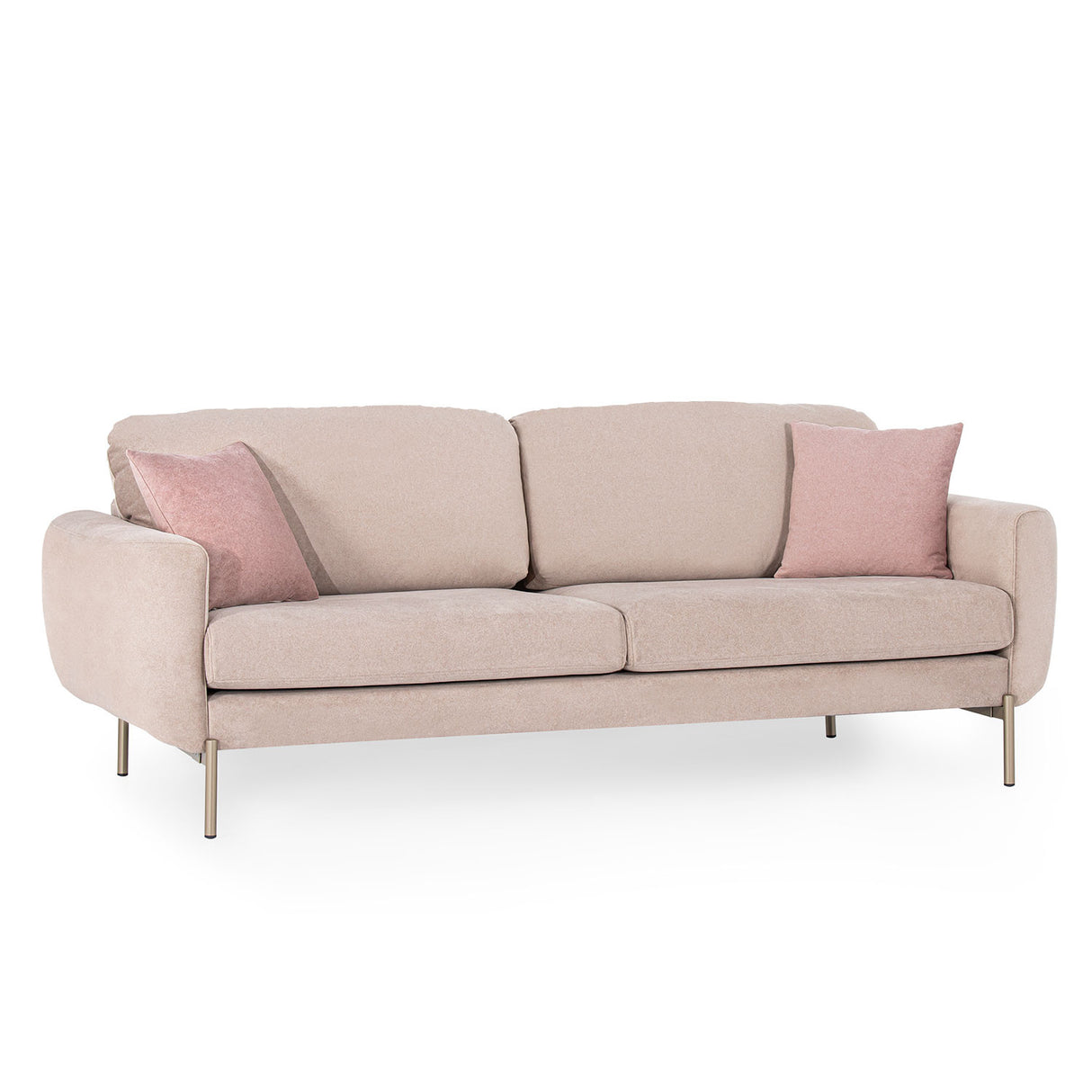 Canapea extensibilă 3 locuri Mint, Pudră, 230x95x82 cm