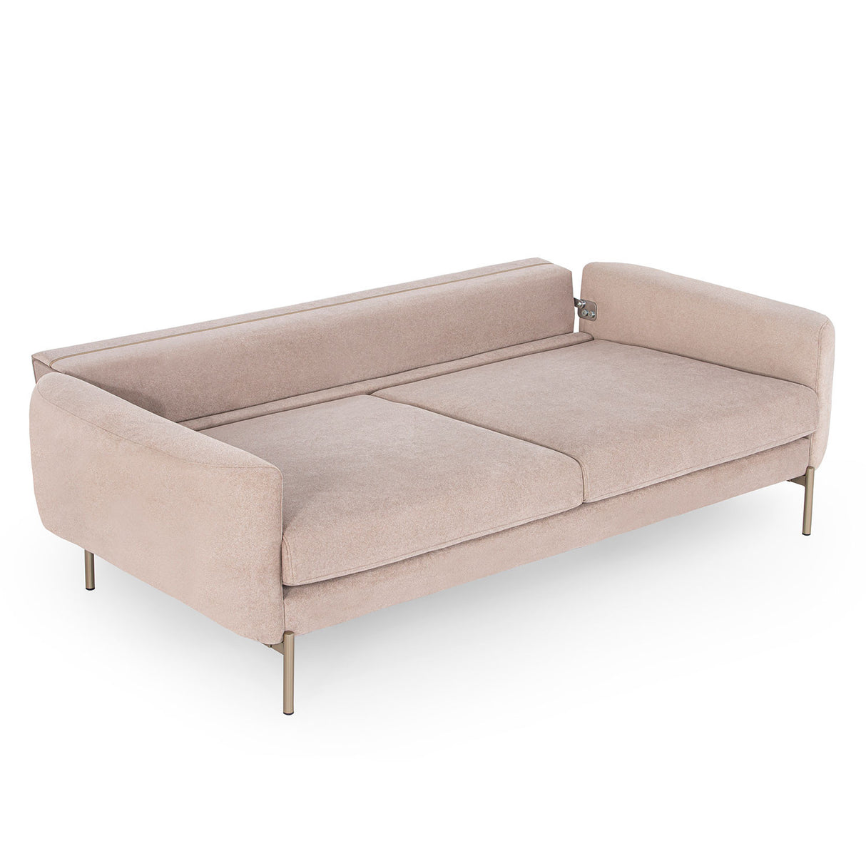 Canapea extensibilă 3 locuri Mint, Pudră, 230x95x82 cm
