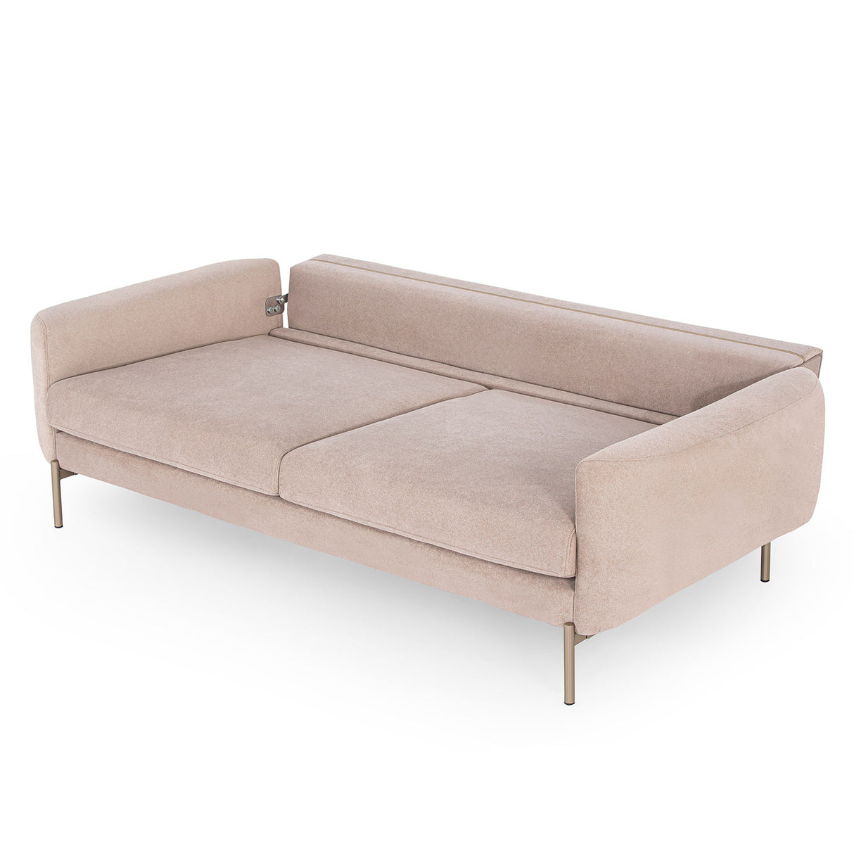 Canapea extensibilă 3 locuri Mint, Pudră, 230x95x82 cm