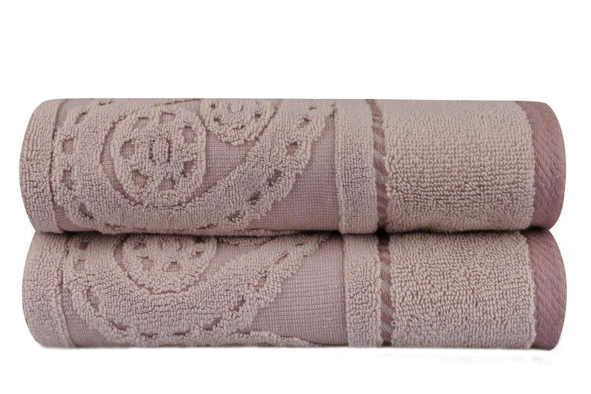 Prosop de baie 2 bucăți Hürrem, Diverse culori, 50x90 cm - Roz pudrat - Bej | SKU: 317HBY1209 | Prosop de baie 2 bucăți Hürrem, 50x90 cm, varianta Roz pudrat - Bej, produs pentru amenajarea locuinței, disponibil online în România la CasaMob