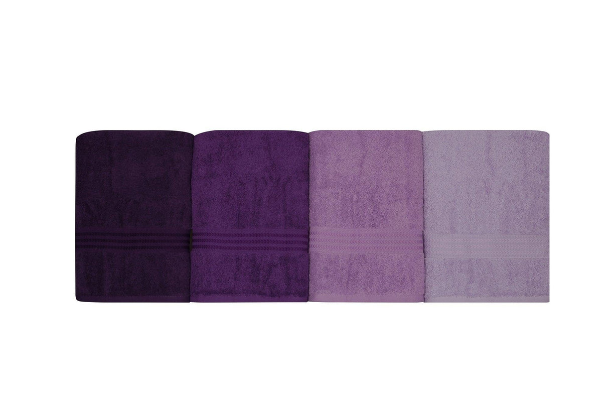 Prosop de baie Rainbow, Diverse culori, Diverse configurații, Diverse dimensiuni - Lila deschis - Lila - Mov - Mov închis - 70x140 cm - 4 bucăți | SKU: 317HBY1415 | Prosop de baie Rainbow, varianta Lila deschis - Lila - Mov - Mov închis - 70x140 cm - 4 bucăți, produs pentru amenajarea locuinței, disponibil online în România la CasaMob