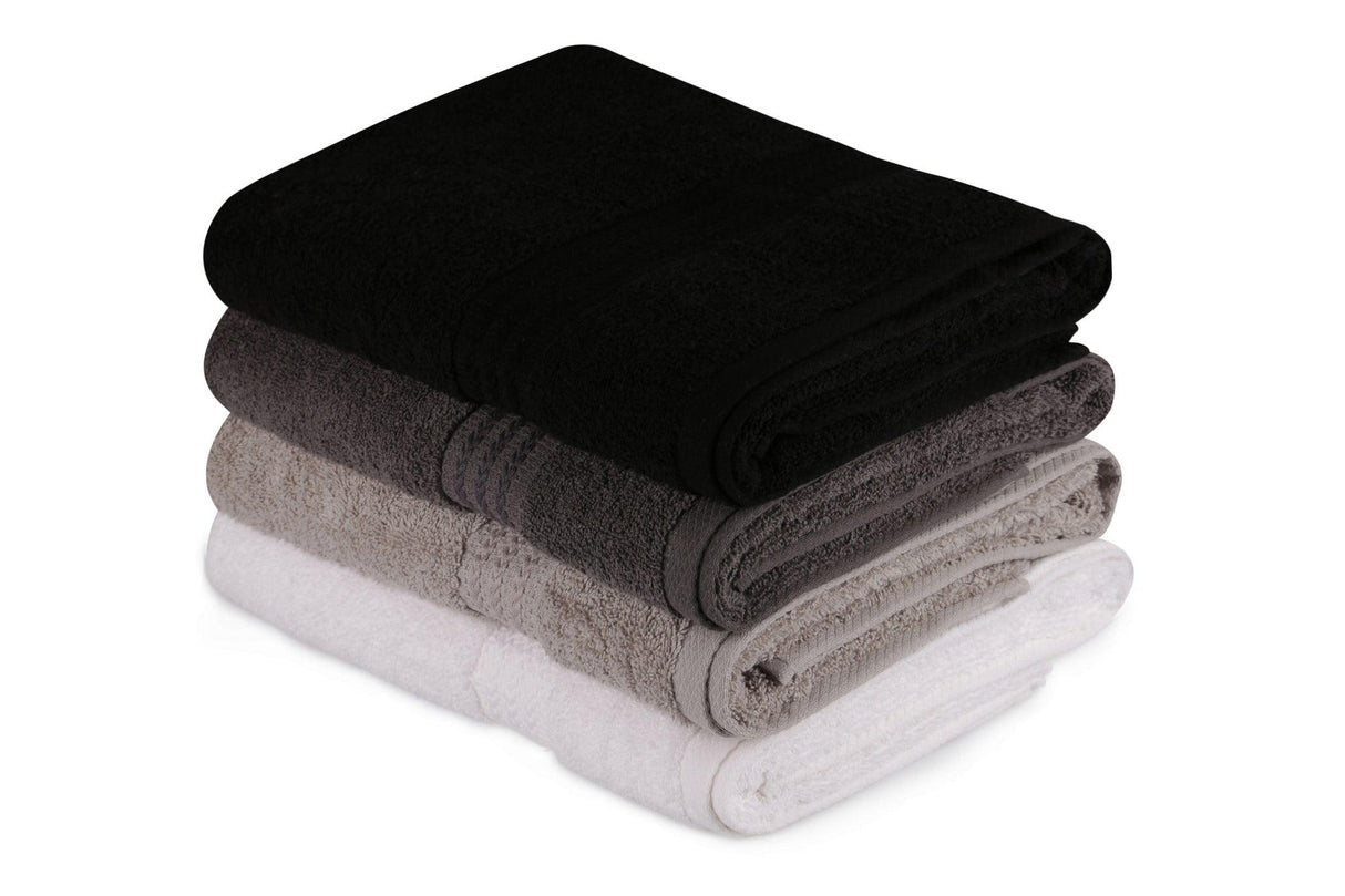 Set prosoape de baie Rainbow, Diverse culori, Diverse configurații, 70x140 cm - Alb - Gri - Gri închis - Negru - 4 bucăți | SKU: 317HBY1418 | Set prosoape de baie Rainbow, 70x140 cm, varianta Alb - Gri - Gri închis - Negru - 4 bucăți, produs pentru amenajarea locuinței, disponibil online în România la CasaMob