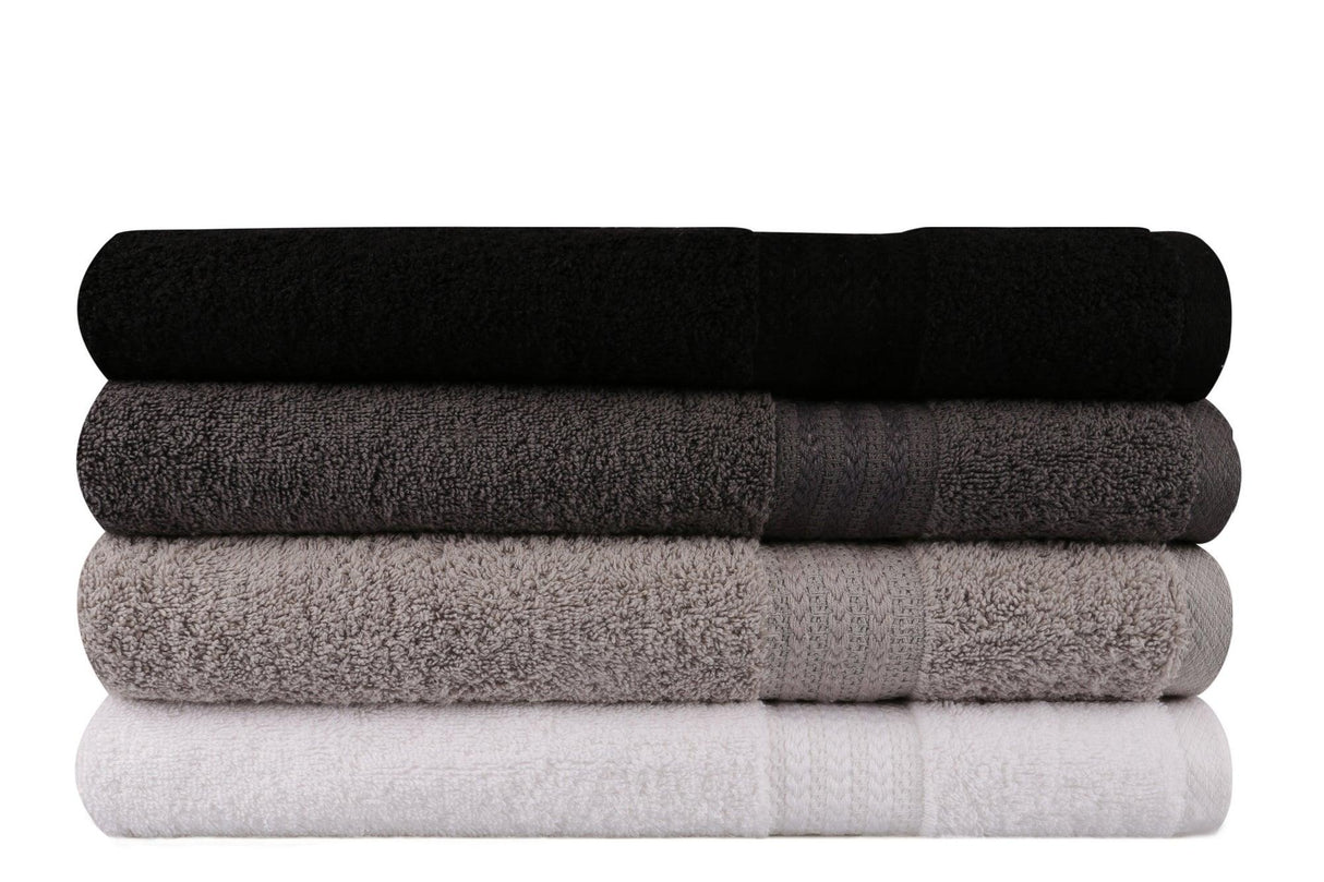 Set prosoape de baie Rainbow, Diverse culori, Diverse configurații, 70x140 cm - Alb - Gri - Gri închis - Negru - 4 bucăți | SKU: 317HBY1418 | Set prosoape de baie Rainbow, 70x140 cm, varianta Alb - Gri - Gri închis - Negru - 4 bucăți, produs pentru amenajarea locuinței, disponibil online în România la CasaMob