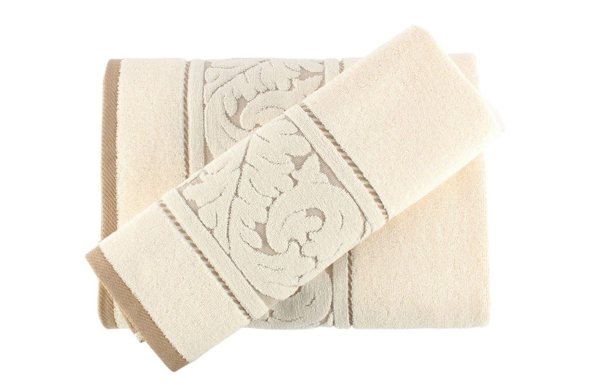 Set prosoape de baie 2 bucăți Sultan, Diverse culori, 70x140 cm - Crem | SKU: 317HBY1536 | Set prosoape de baie 2 bucăți Sultan, 70x140 cm, varianta Crem, produs pentru amenajarea locuinței, disponibil online în România la CasaMob