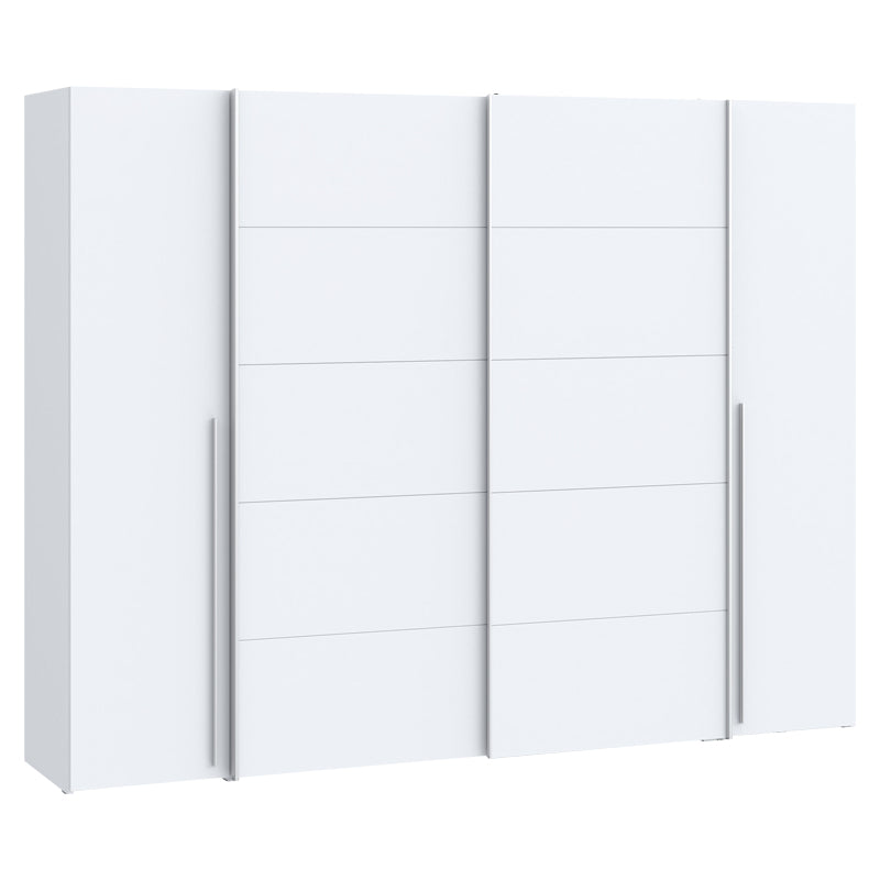 Dulap cu 4 usi Verzo MDF , stejar-alb 270x61x210 cm - Dulap cu 4 usi Verzo MDF , stejar-alb 270x61x210 cm - 318-000004