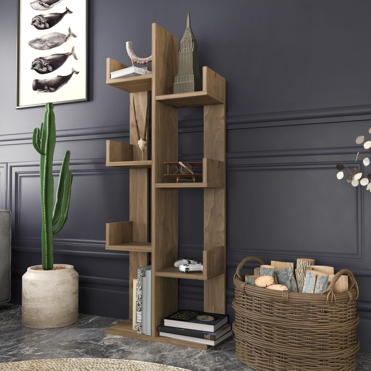 Bibliotecă Luisa, Diverse culori, Diverse dimensiuni - Nuc - 50x22x173 cm | SKU: 322RTC1105 | Bibliotecă Luisa, varianta Nuc - 50x22x173 cm, produs pentru amenajarea locuinței, disponibil online în România la CasaMob