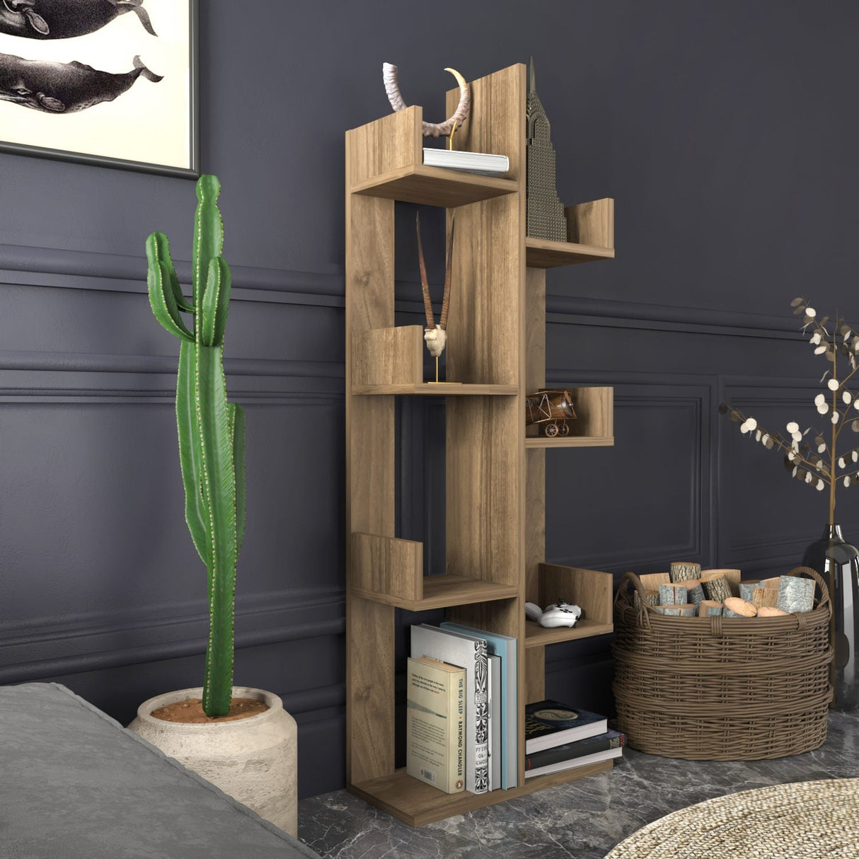 Bibliotecă Luisa, Diverse culori, Diverse dimensiuni - Nuc - 50x22x173 cm | SKU: 322RTC1105 | Bibliotecă Luisa, varianta Nuc - 50x22x173 cm, produs pentru amenajarea locuinței, disponibil online în România la CasaMob