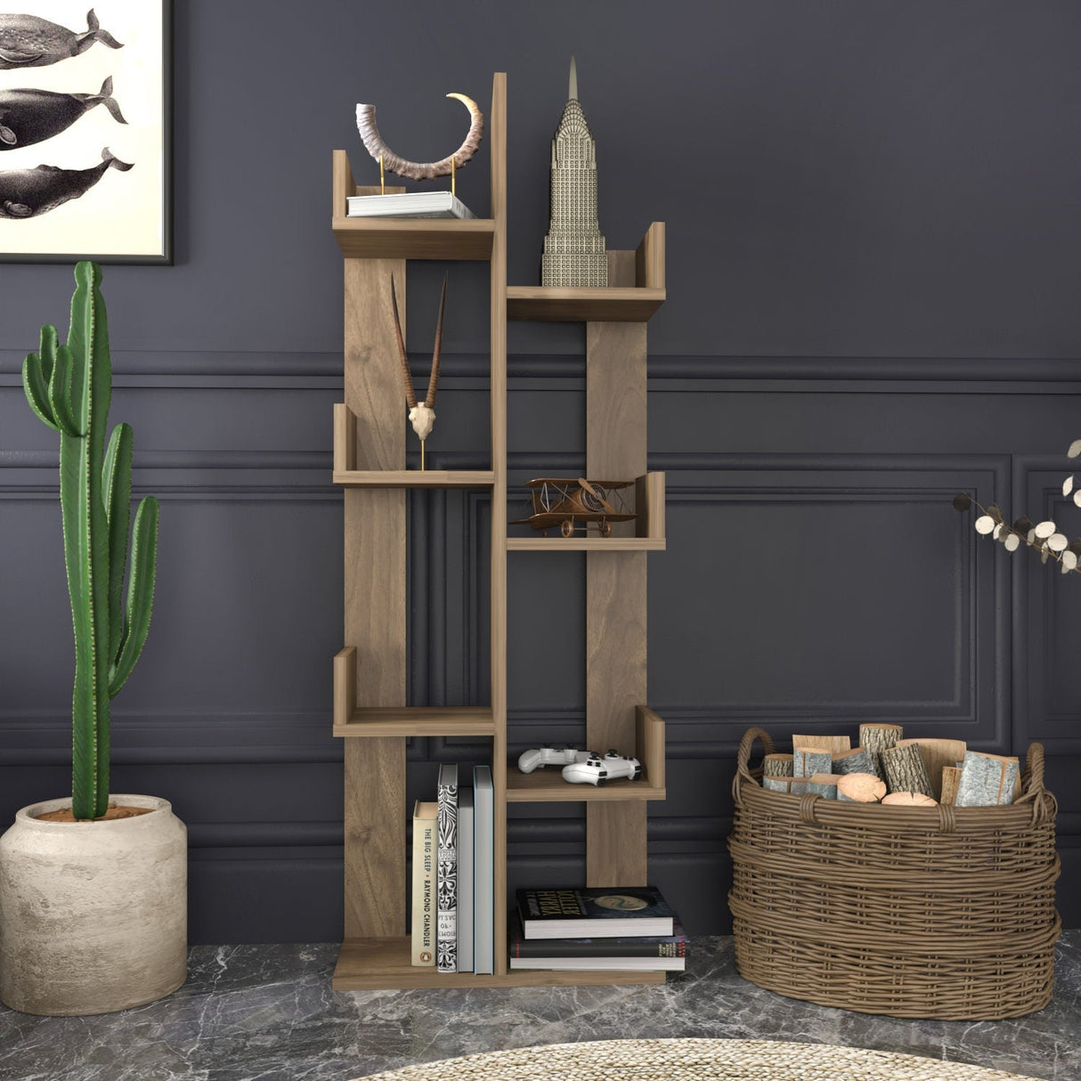 Bibliotecă Luisa, Diverse culori, Diverse dimensiuni - Nuc - 50x22x173 cm | SKU: 322RTC1105 | Bibliotecă Luisa, varianta Nuc - 50x22x173 cm, produs pentru amenajarea locuinței, disponibil online în România la CasaMob