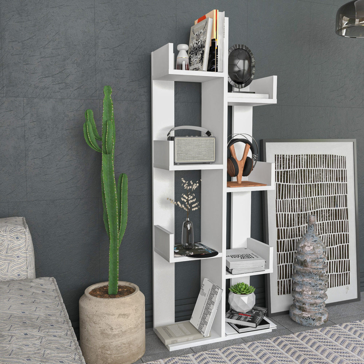 Bibliotecă Luisa, Diverse culori, Diverse dimensiuni - Alb - 50x22x137 cm | SKU: 322RTC1106 | Bibliotecă Luisa, varianta Alb - 50x22x137 cm, produs pentru amenajarea locuinței, disponibil online în România la CasaMob