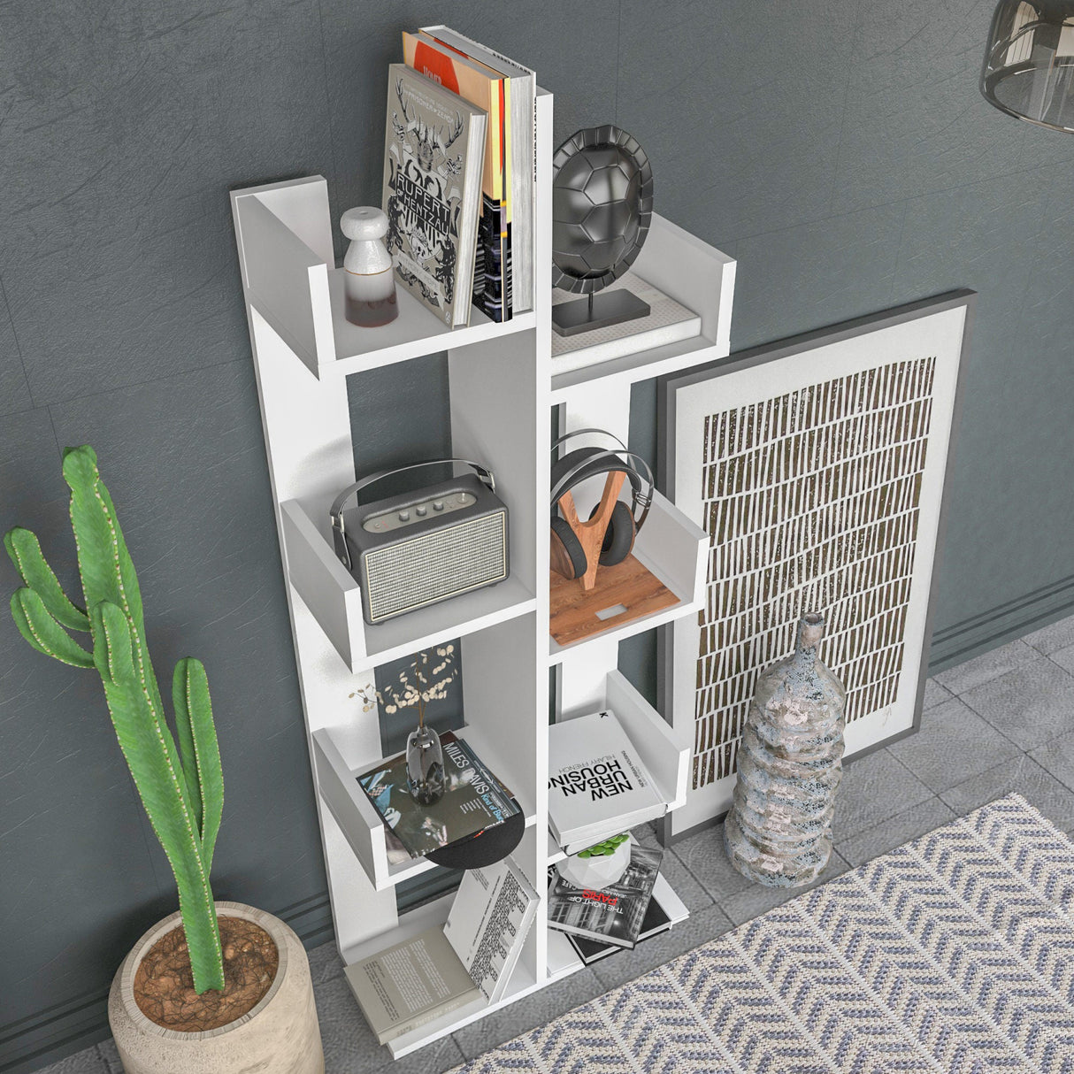 Bibliotecă Luisa, Diverse culori, Diverse dimensiuni - Alb - 50x22x137 cm | SKU: 322RTC1106 | Bibliotecă Luisa, varianta Alb - 50x22x137 cm, produs pentru amenajarea locuinței, disponibil online în România la CasaMob