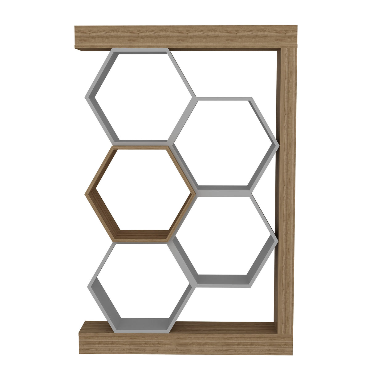 Bibliotecă Artemis, Diverse culori, 90x25x140 cm - Alb - Nuc | SKU: 322RTC1114 | Bibliotecă Artemis, 90x25x140 cm, varianta Alb - Nuc, produs pentru amenajarea locuinței, disponibil online în România la CasaMob