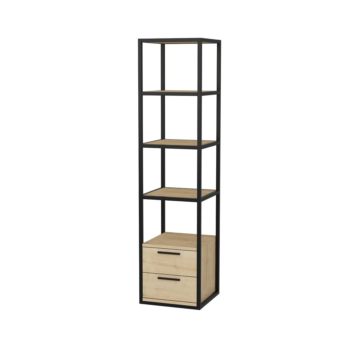 Bibliotecă Robbins, Diverse culori, 39x39x160 cm - Negru - Stejar | SKU: 322RTC1118 | Bibliotecă Robbins, 39x39x160 cm, varianta Negru - Stejar, produs pentru amenajarea locuinței, disponibil online în România la CasaMob