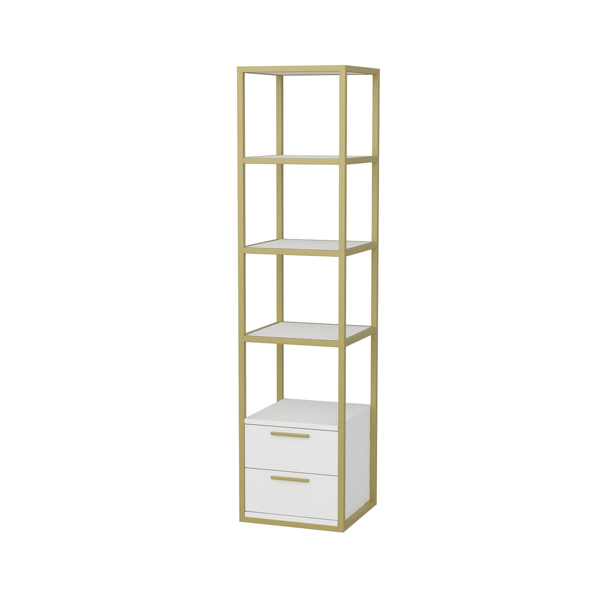 Bibliotecă Robbins, Diverse culori, 39x39x160 cm - Auriu - Alb | SKU: 322RTC1125 | Bibliotecă Robbins, 39x39x160 cm, varianta Auriu - Alb, produs pentru amenajarea locuinței, disponibil online în România la CasaMob