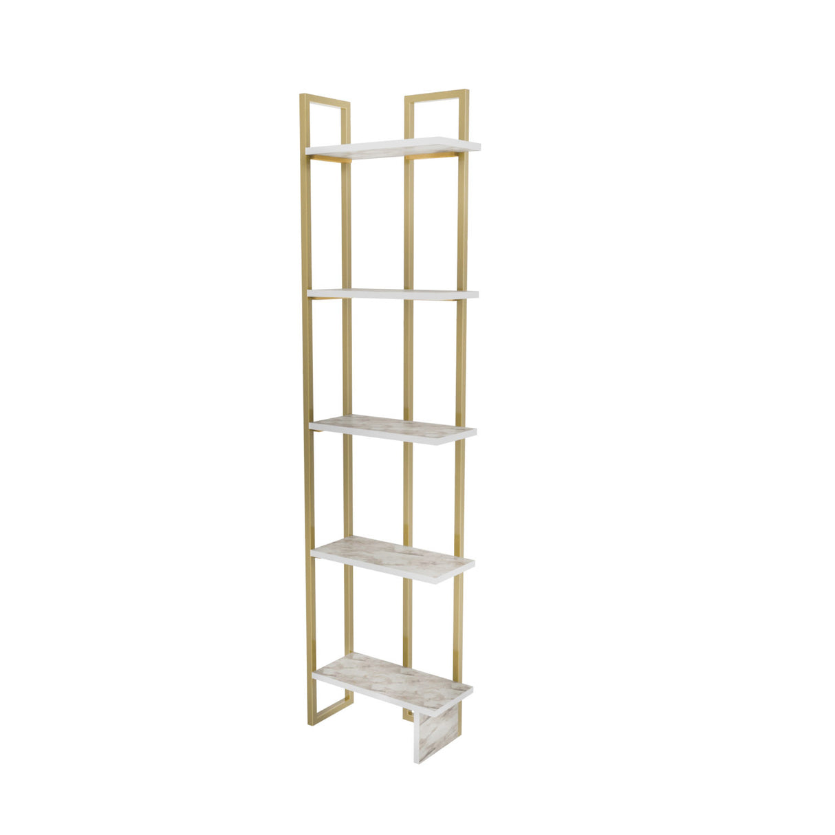 Bibliotecă Alice - Ephesus, Gold, Alb - Auriu, 45x22x180 cm